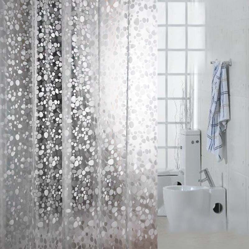 2021 3d Embossing Eva Transpa Shower Curtains Cobblestone Mosaic Pattern Bath Curtain Simple Waterproof Solid Color With Hooks From Craftsgift 22 19 Dhgate Com 2021 3d Embossing Eva Transpa, Solid Color Shower Curtains