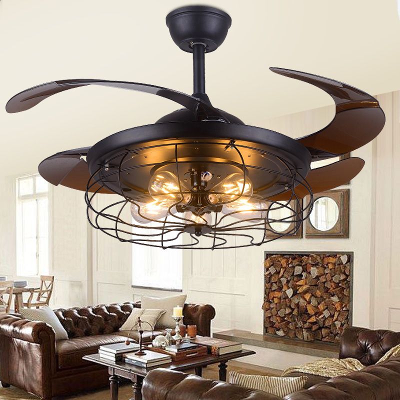 2019 42 Inch Edison Light Bulb Village Folding Ceiling Fans With Lights Classical Loft Living Room Industrial Ceiling Light Fan Lamp From Ok360