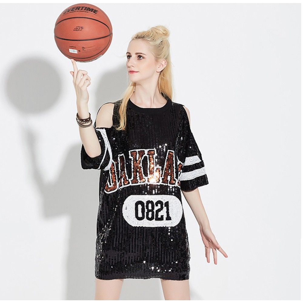 sequin basketball jersey dress