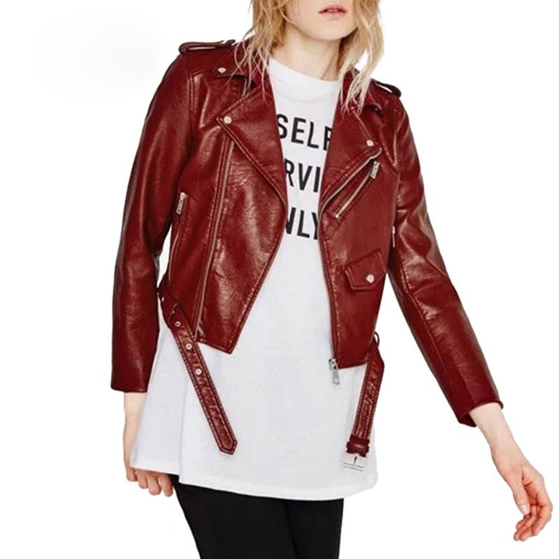 short red leather jacket