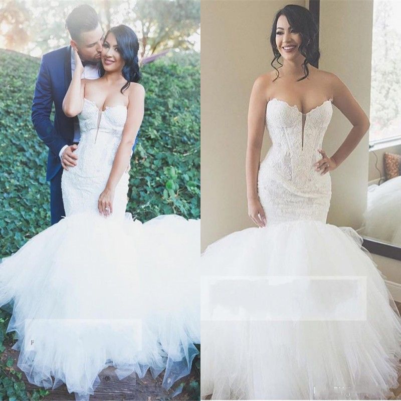 plunge mermaid wedding dress
