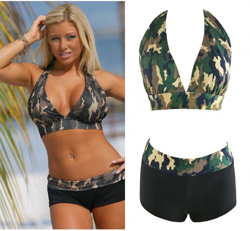 camouflage push up bikini