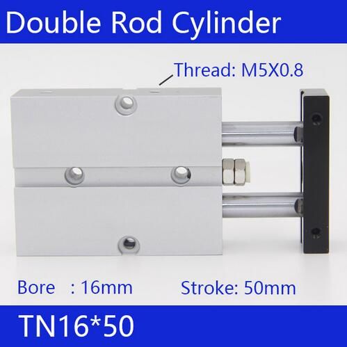 TN16X50  Dual Action 16mm Bore 50mm Stroke Double Rod Pneumatic Air Cylinder