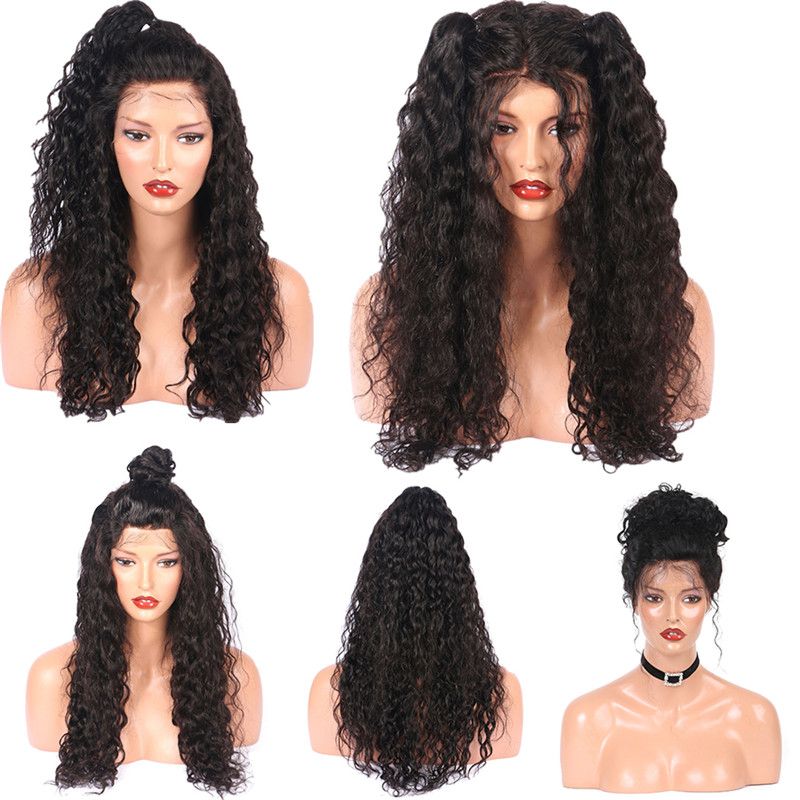Stock Loose Curly Lace Front Human Hair Wigs 4x4 Silk Top Full