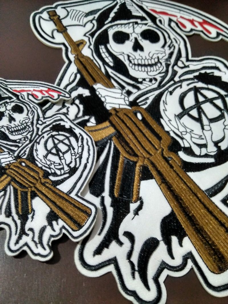 Grosshandel Holly Cool Grosse Gestickte Schadel Patch Applique Eisen Auf Biker Patches Von Rejectfeng 25 88 Auf De Dhgate Com Dhgate