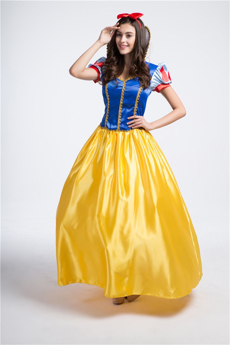 Logro vender transmisión Disfraces Vestidos de princesa Adulto Fancy Cosplay Disfraz de Halloween  para mujeres Amarillo Fantasias Vestido de