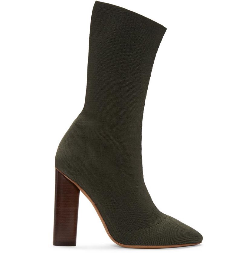 army green block heels