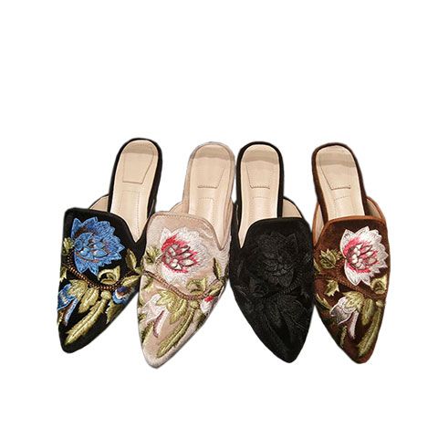 velvet sandals flat