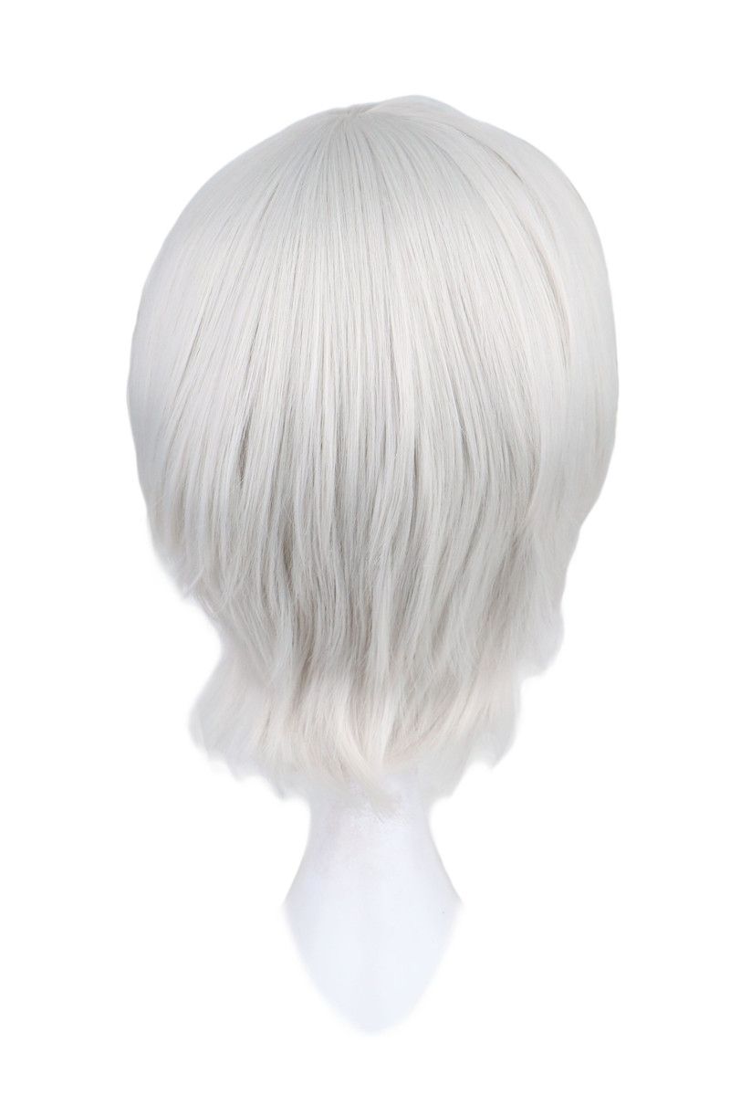 Acquista Parrucca Corta Da Uomo Bianca In Argento Con Parrucca Sintetica Resistente Al Calore Da 32 Cm A 5 9 Dal Xiaonahe Dhgate Com