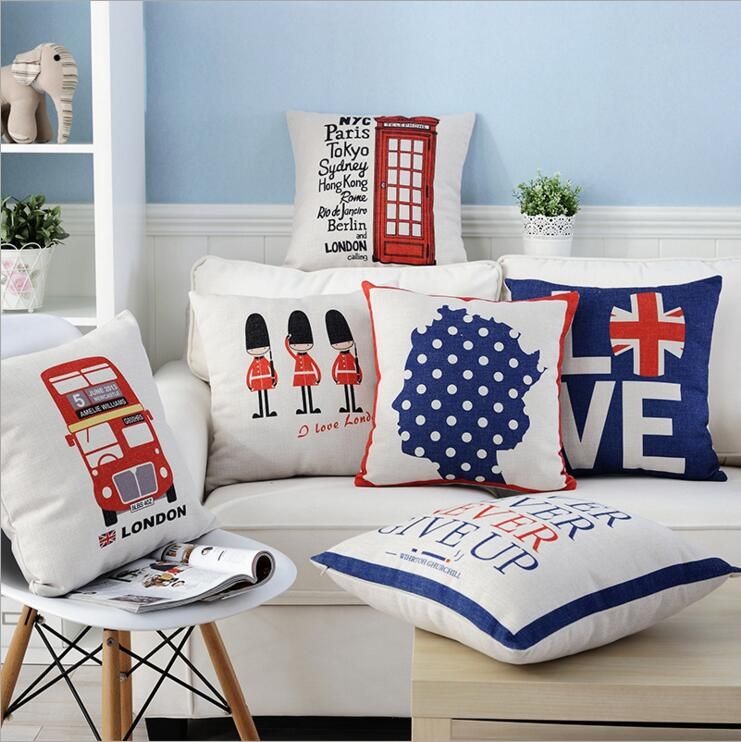 London Royal Guard Cushion Cover Euro Pillow Case Union Jack Funda