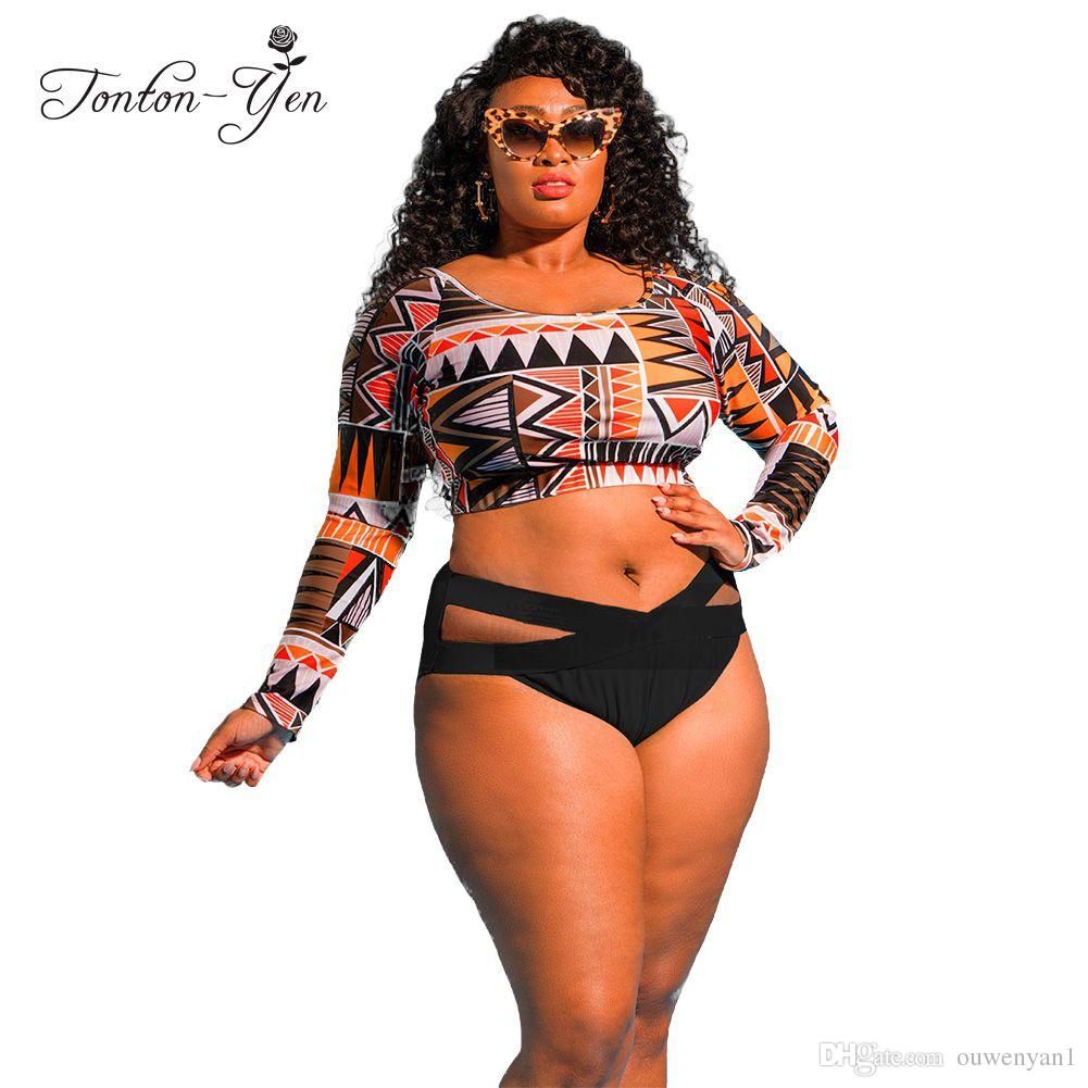 long sleeve 2 piece swimsuit plus size