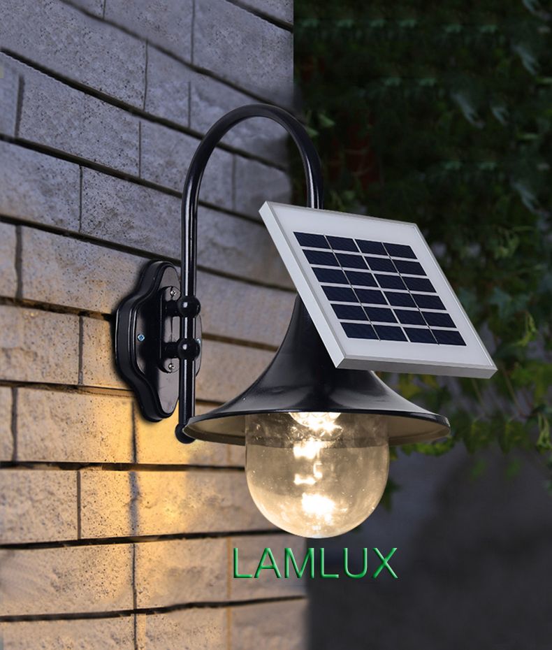 2019 Solar Power Led Wall Lamps Outdoor Lighting High Bright Garden Lights Walll Lamp Warm White Cool Color Sensor Functions From