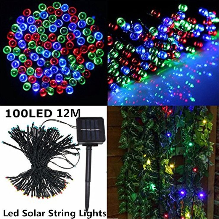 Hot Sale Outdoor Led Christmas Lights 100LED 12M Color Led Solar String ...