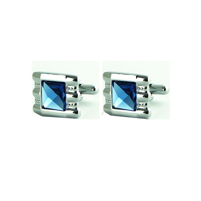 Shiny Crystal Elegant Style Women Men Fancy Stone Cufflinks with Gift Box