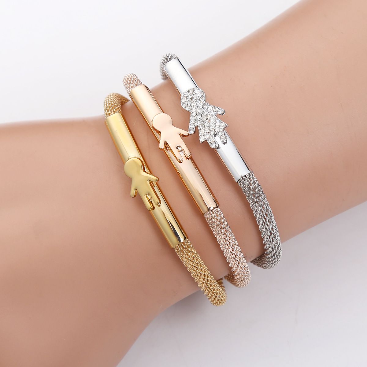 2020 Fashion Simple Crystal Diamond Cartoon Characters Bracelet Stretch