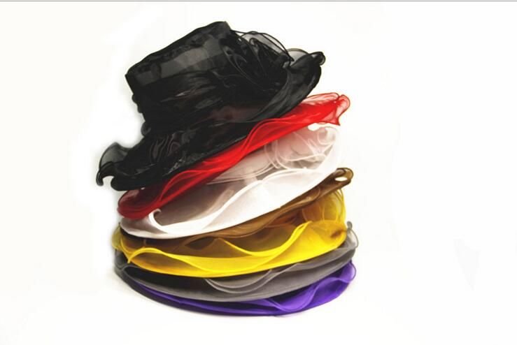 56cm Ladies Organza Hats Fascinator Kentucky Derby Wedding Church