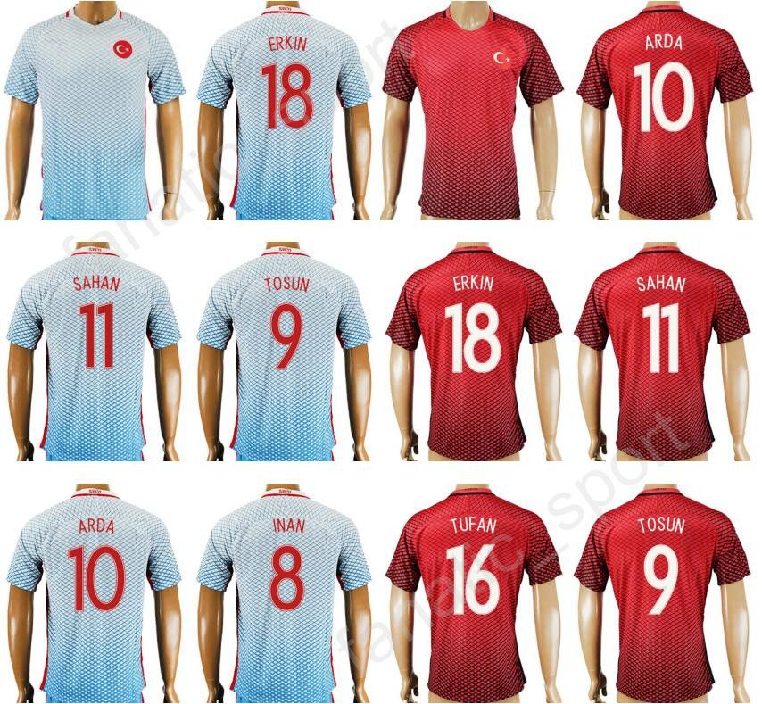 Acheter Maillot 17 18 De Lequipe Nationale De Turquie De Football Thailandais Personnalise 10 Arda 9 Tosun 8 Inan 9 Sukur 18 Erkin 11 Sahan Maillot De Football Kits Qualite De 11 45 Du Fanatic Sport Fr Dhgate Com