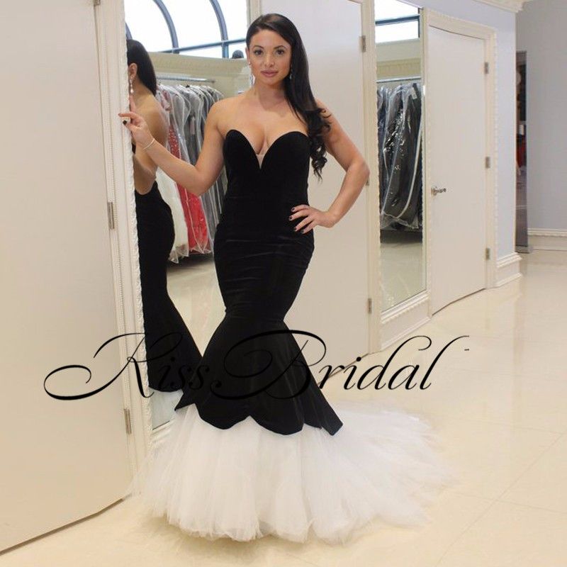 formal black and white gowns