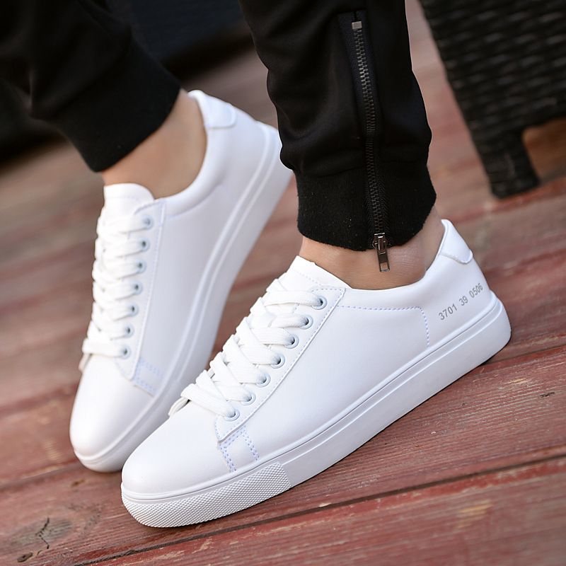 Summer High Quality Men Casual Shoes, Lace Up Casual Shoes Men White