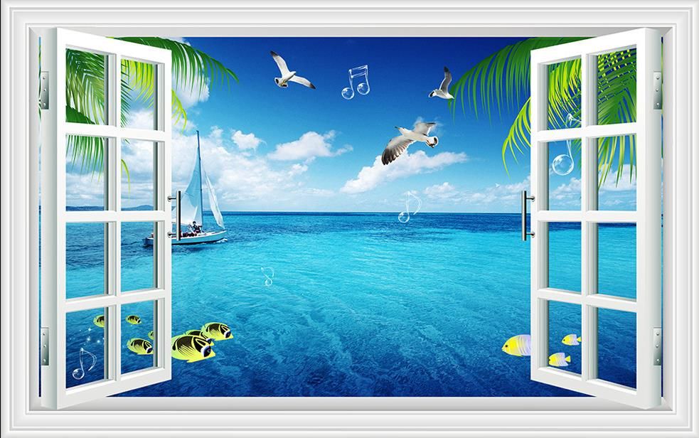 Acquista Sogno Finestre Finestra Vista Mare Soggiorno Tv Sfondo