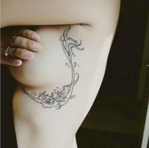 BT04 Under Breast Side Boob Temporary Tattoo with Sea Wave,Mermaid, Moutain, Jellyfish Pattern Body Art BT04 Under Breast Side Boob Temporary Tattoo with Sea Wave,Mermaid, Moutain, Jellyfish Pattern Body Art