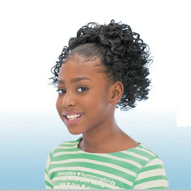 Human Kinky Culry Afro Ponytail Hair Extension Clip In Short Puff