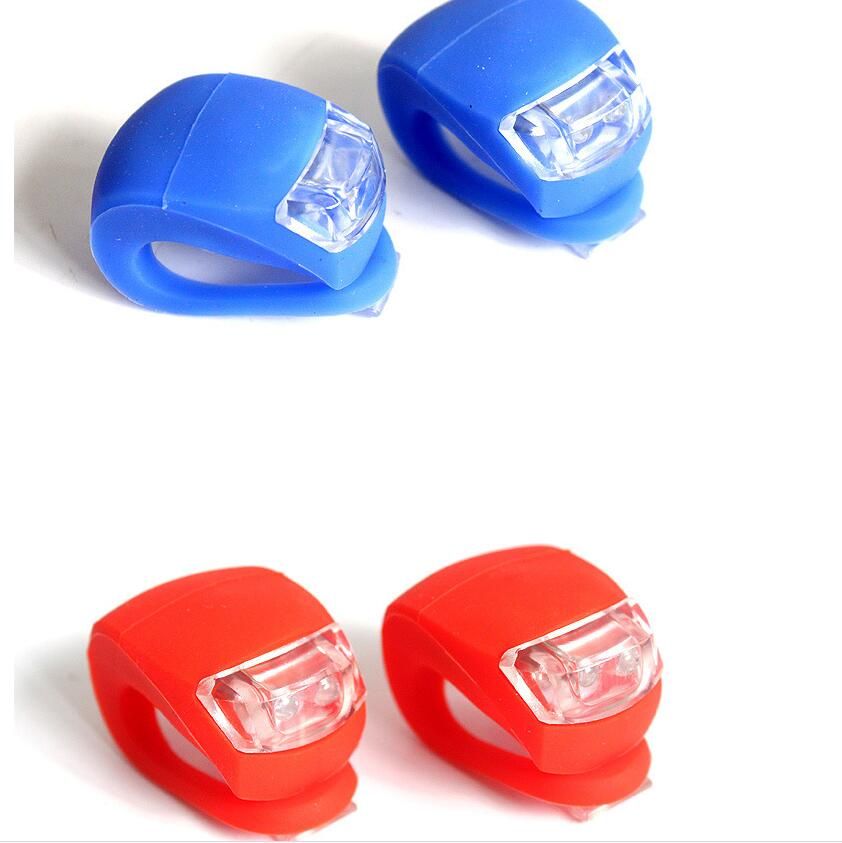 Silicone Bike Bicycle Cycling Head Front Rear Wheel LED Flash Light Lamp Multi