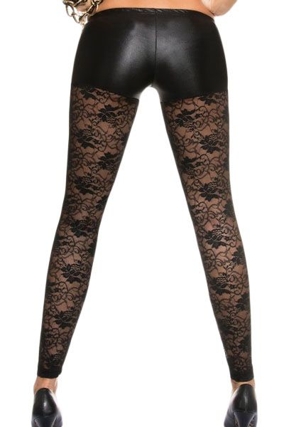 Transparent Leggings With Lace