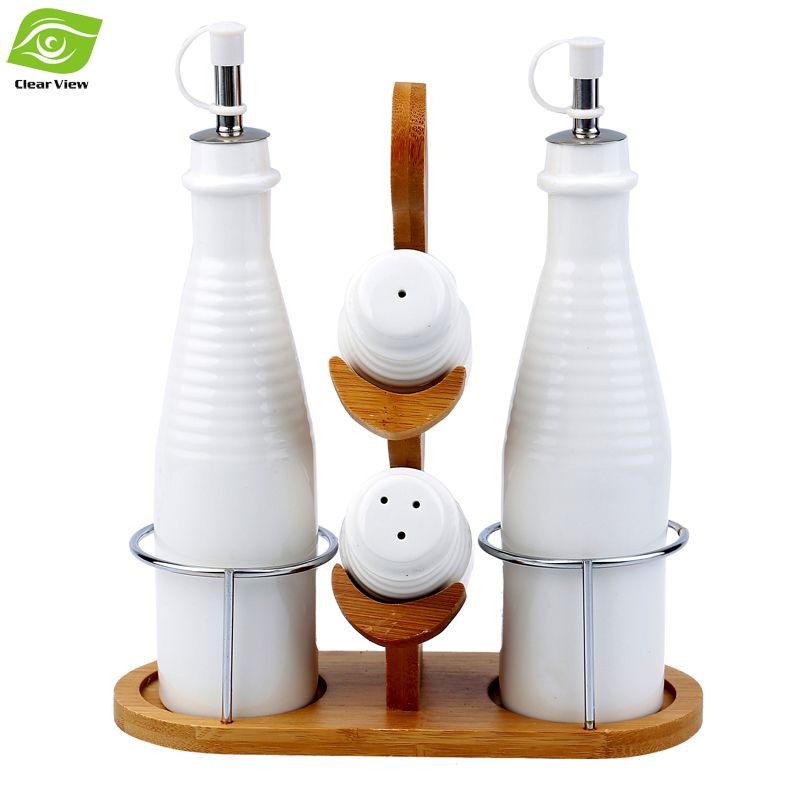 2020 Wholesale Ceramic Condiment Set Oil And Vinegar Cruets Salt