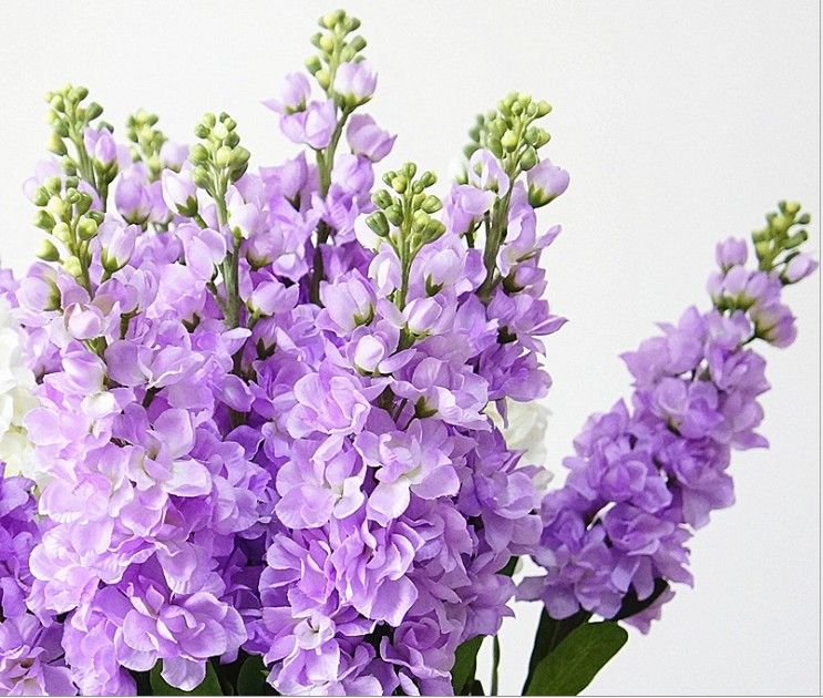 Hogar y boda Flor violeta decorativa con 3 hojas y 20 cabezas Flor de pared  Fondo