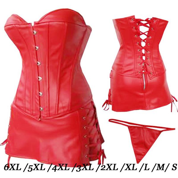 leather red corset