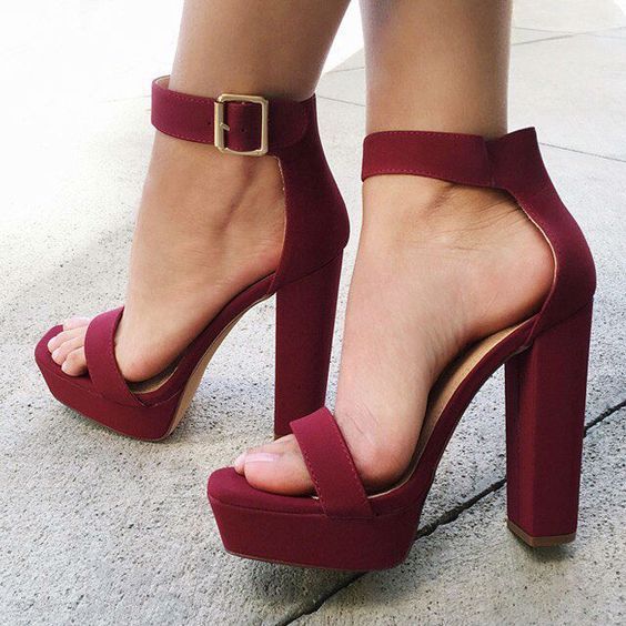 Summer Retro Style Block Heel Platform 