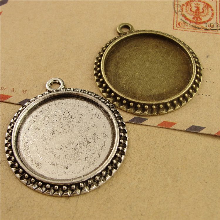 30mm Charm Round Sun Pendant Base Setting Cabochon Pendant Blank Trays DIY
