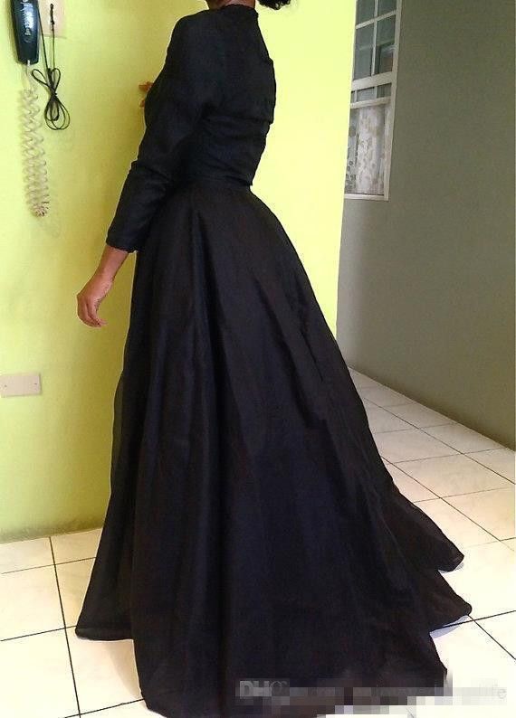 2020 Sexy Two Piece See Through Black Lace Short Prom Dresses Long Sleeve Detachable Coat Floor Length Arabic Evening Pageant Dresses Cheap Formal