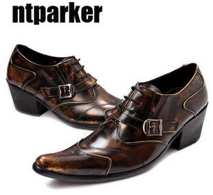 Pointed Toe Shoes Men Genuine Leather 