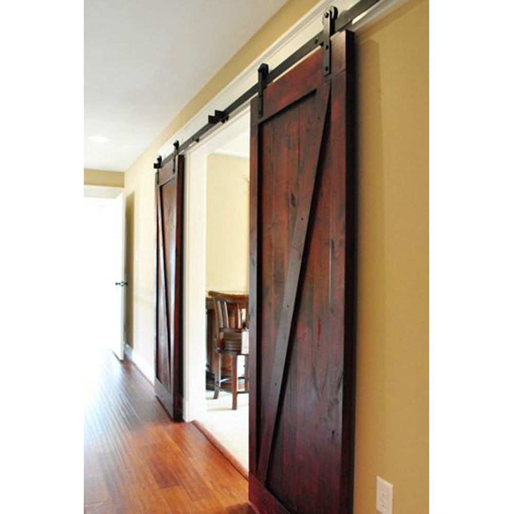 2019 8ft Double Sliding Barn Wood Door Hardware Cabinet Closet Kit