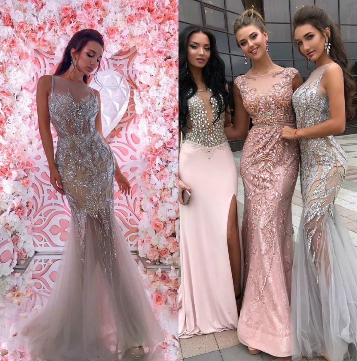 Vestidos largos de noche con pedreria Clearance