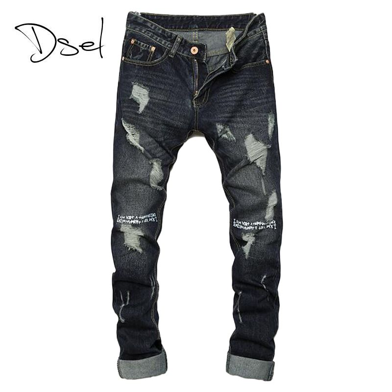 Al por mayor de los pantalones vaqueros rasgados los hombres calientes tamaño de pantalones