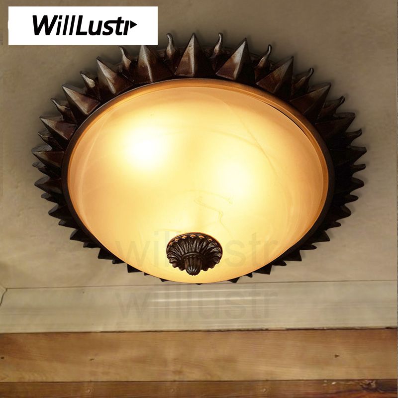 2019 Willlustr Roman Glass Ceiling Lamp Glass Shade Lighting Porch Foyer Bedroom Loft Mediterranean Europe Roman Sun Flushmount Light From Willlustr