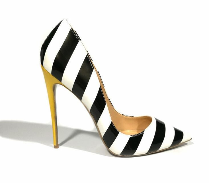 black yellow heels