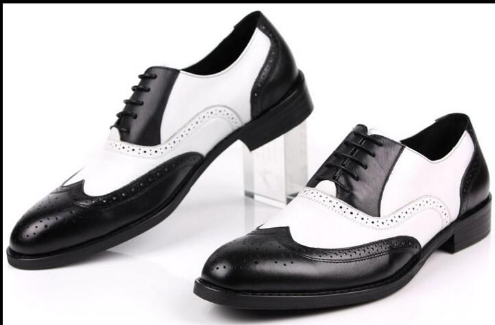 black white oxford shoes