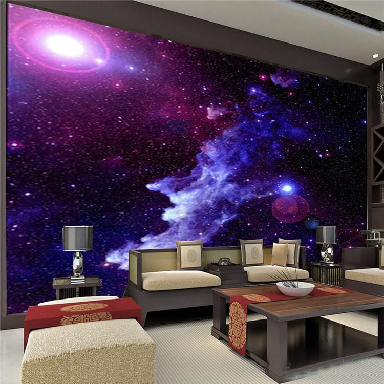 Purple Galaxy Wallpaper Mural Photo Giant Wall Decor Paper Poster Charming Galaxies For Children Living Room Bed Murals New Wallpaper Hd Widescreen
