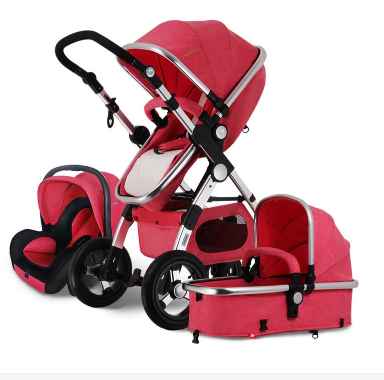 red baby stroller car seat