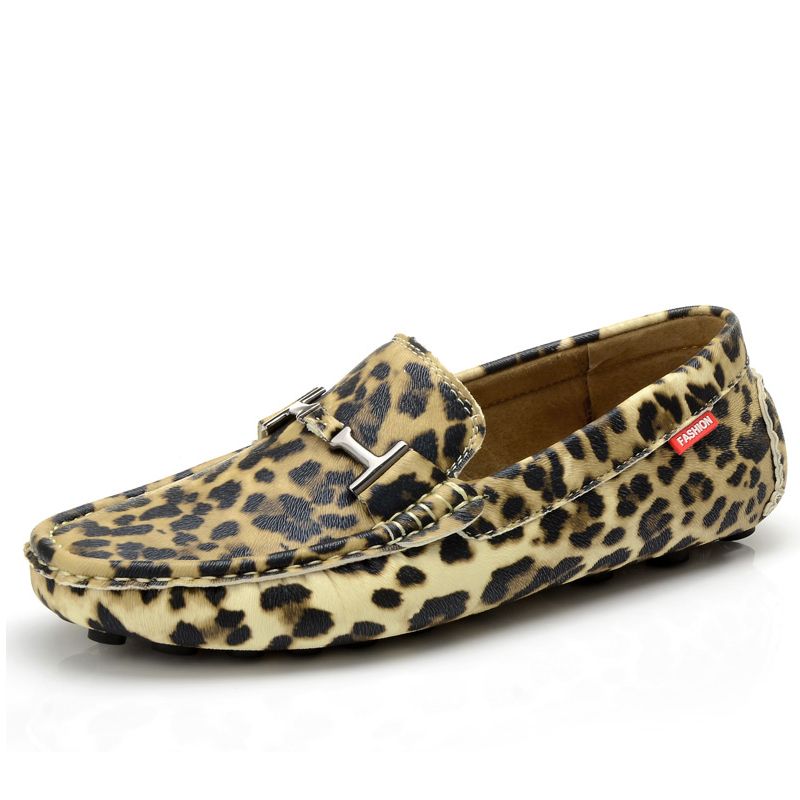 slip on leopard print loafers