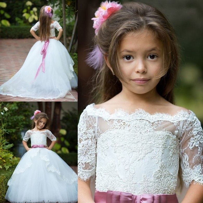 flower girl dresses off shoulder
