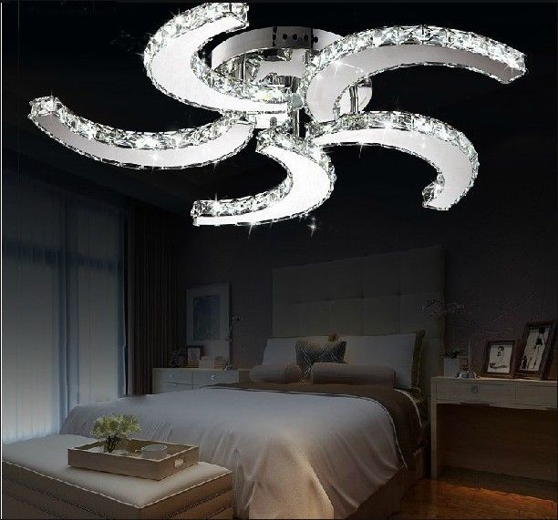 2020 New Modern Lustre Led Crystal Ceiling Fan Shape Lights For