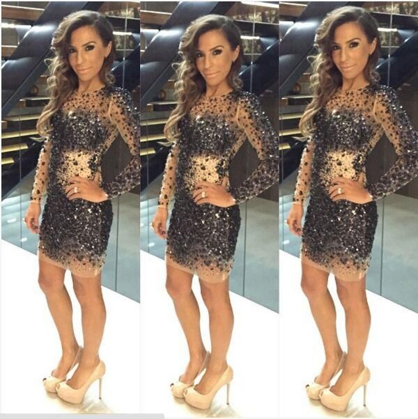 sparkly black cocktail dress