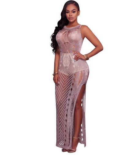 gold mesh maxi dress