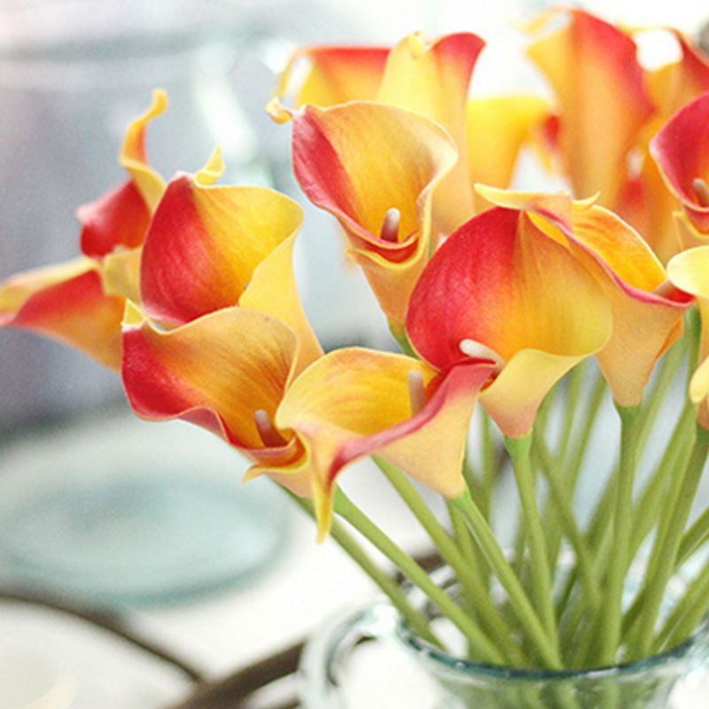 2021 Artificial Calla Lily Real Touch Bride Bouquet Flower Home Wedding Decor Flowers Wreaths Mix Color From Okg Team 0 36 Dhgate Com