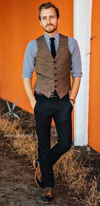 Wool tweed vest